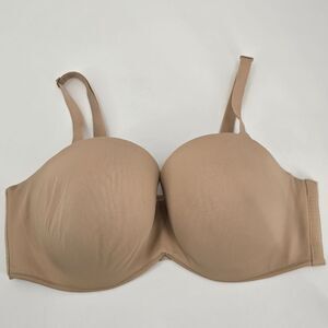 Cacique Full Coverage Tan Nude Seamless Boost Strapless Multi Way Bra Size 42DD